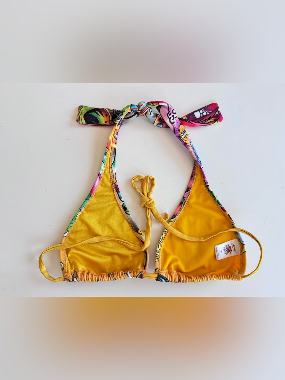 Vintage Ed Hardy by Christian Audigier Bikini Top Y2K Bling Rhinestone Size S - Picture 5 of 5